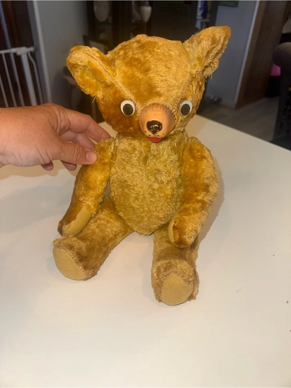 Expert Doll & Toy Co. NYC Vintage Antique Plush Teddy Bear from 1940s